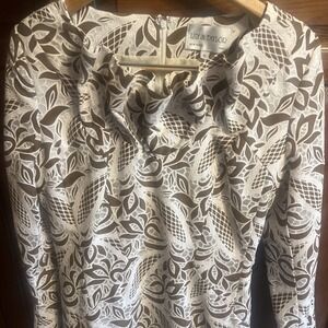 Mother Of The Bride Lily & Taylor Lined Brown White Dress Size‎ 6 New York Paris